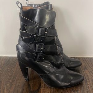 Jeffrey Campbell black leather boots. Size 10. Like new.